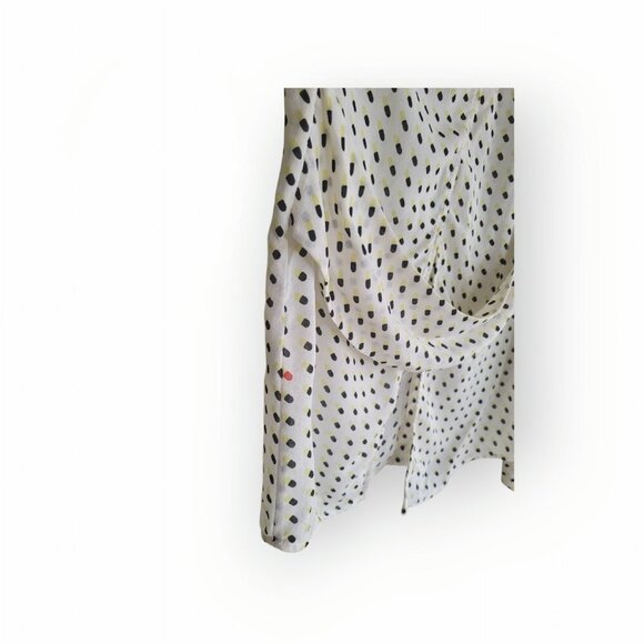 A.L.C. Silk Blouse Cream Multi-Color Pattern Size 2 - Picture 5 of 11